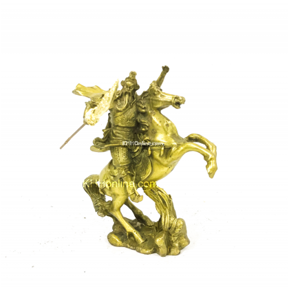 古铜关公骑马